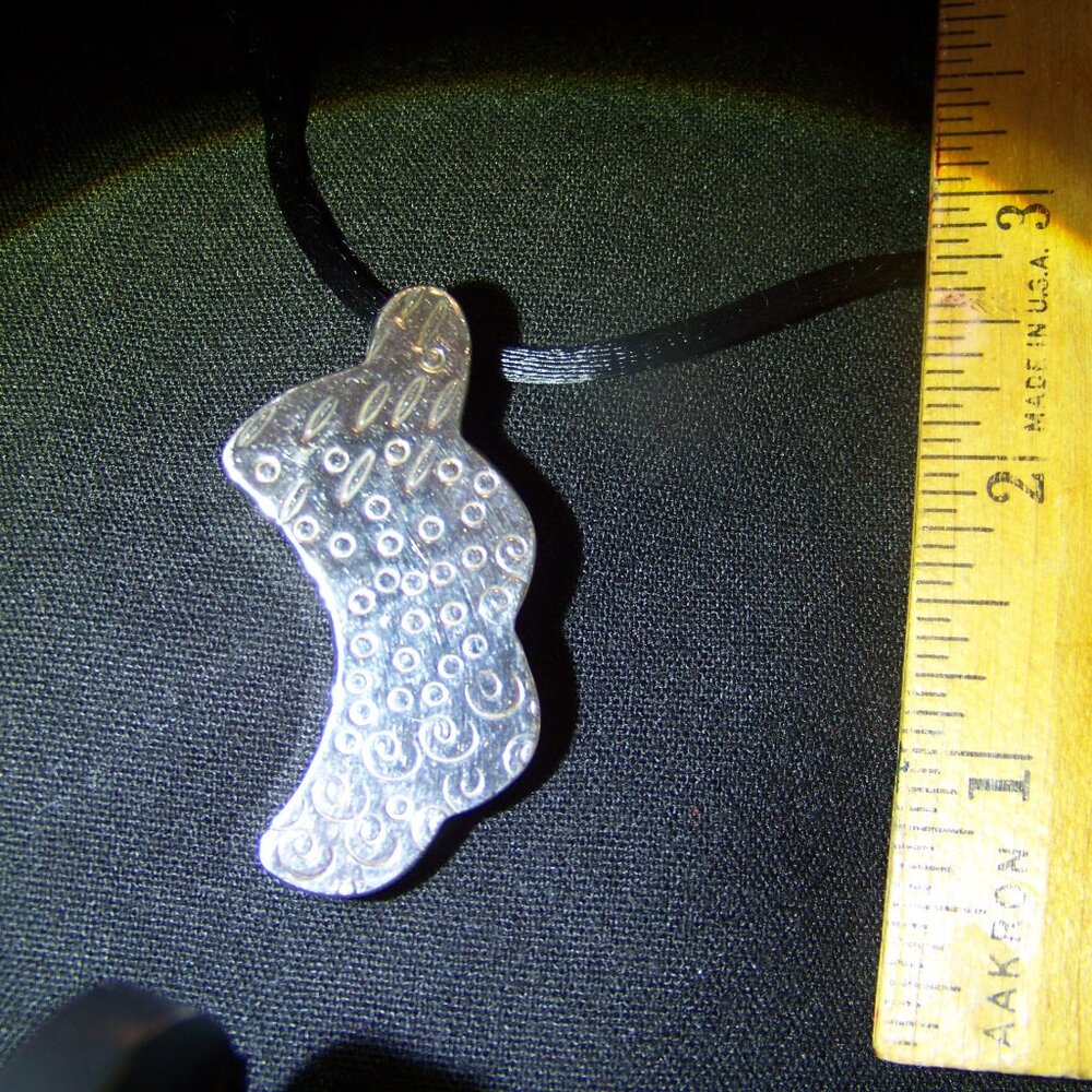 Vintage B. SUCHERMAN Signed Studio Modernist Sterling Silver Pendent Necklace
